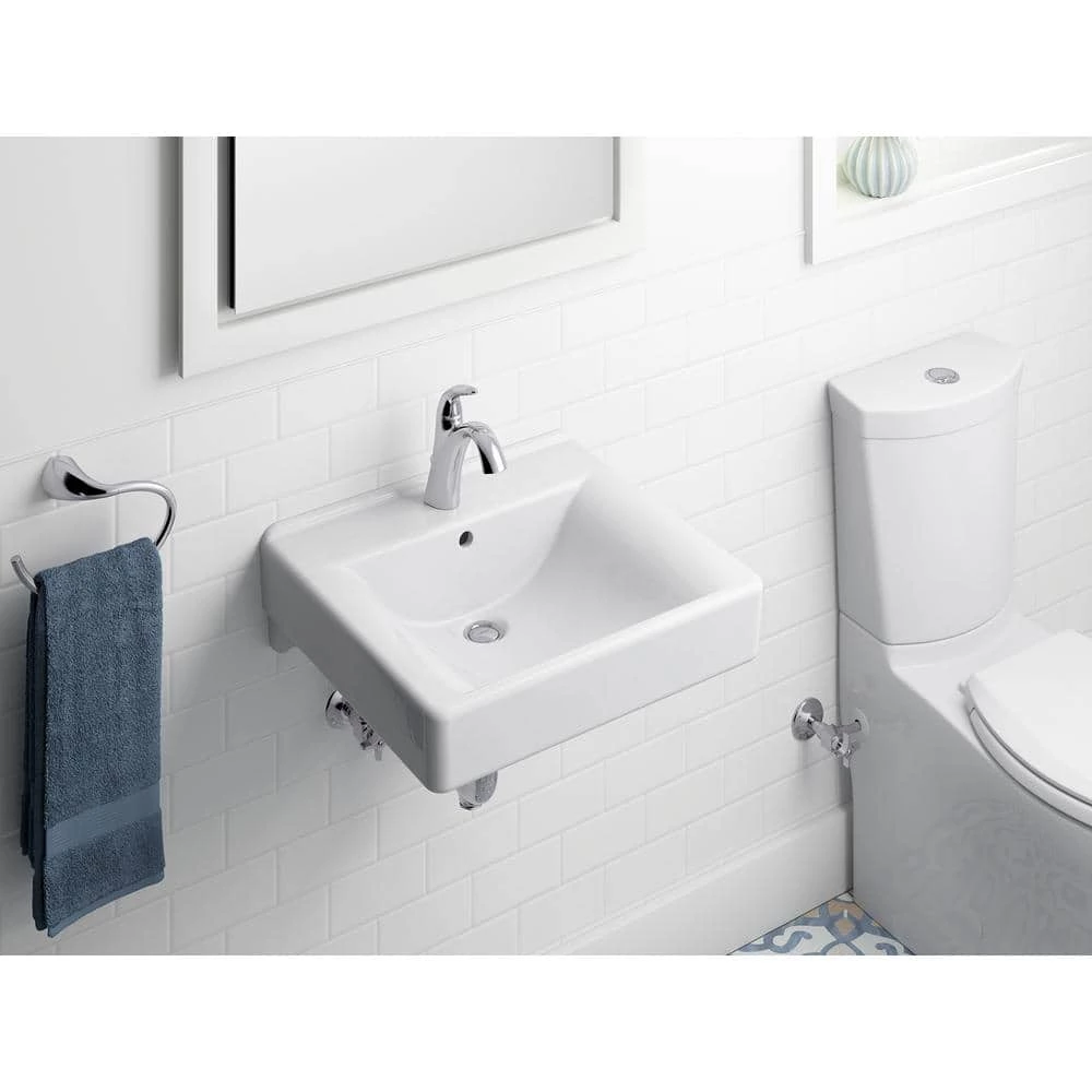 KOHLER Soho Wall-Mount Vitreous China Bathroom Sink in White with Overflow Drain 11 KOHLER Soho Wall-Mount Vitreous China Bathroom Sink in White with Overflow Drain - Image 9