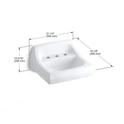 KOHLER Soho Wall-Mount Vitreous China Bathroom Sink in White with Overflow Drain 18 KOHLER Soho Wall-Mount Vitreous China Bathroom Sink in White with Overflow Drain -Bathroom Sinks Sales white kohler wall mount sinks k 2084 0 4f 1000