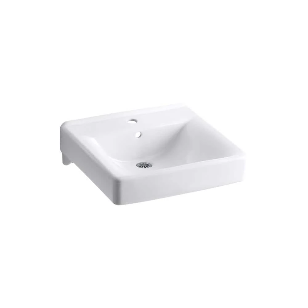 KOHLER Soho Wall-Mount Vitreous China Bathroom Sink in White with Overflow Drain 3 KOHLER Soho Wall-Mount Vitreous China Bathroom Sink in White with Overflow Drain