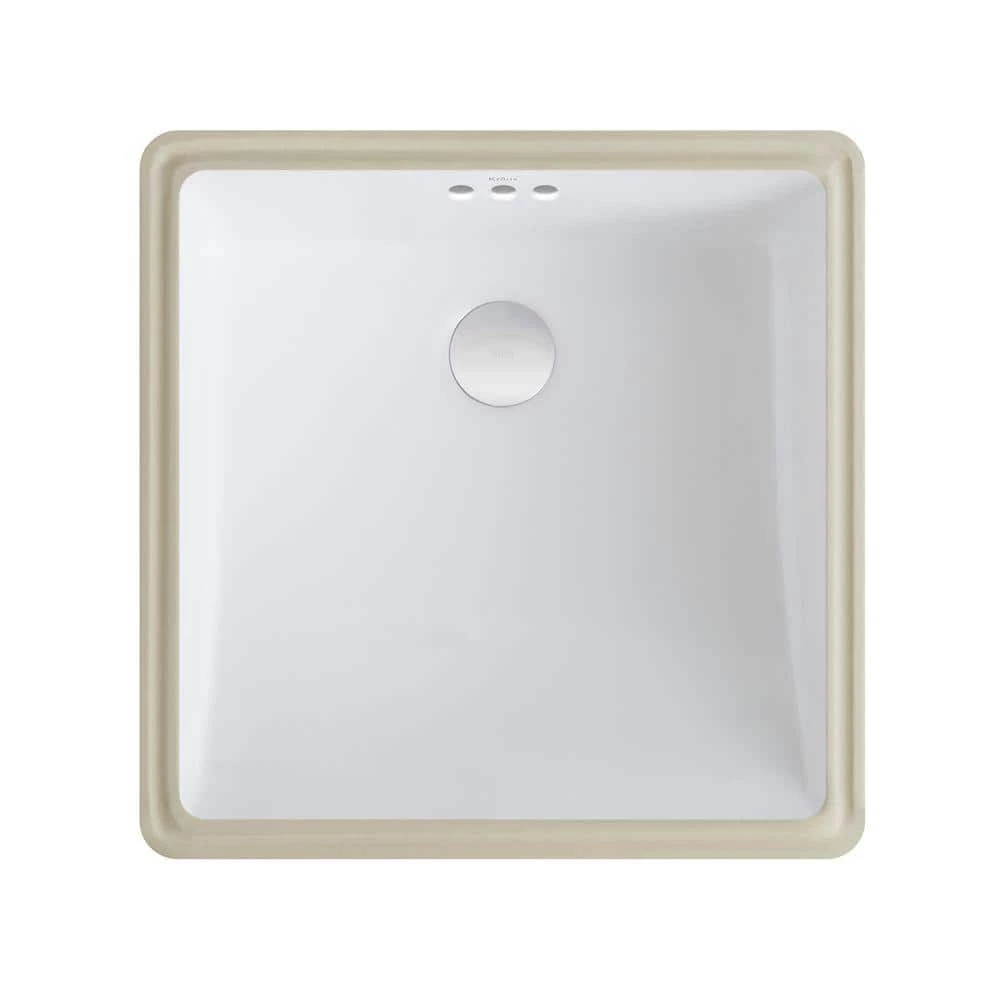 KRAUS Elavo Square Ceramic Undermount Bathroom Sink in White with Overflow 12 KRAUS Elavo Square Ceramic Undermount Bathroom Sink in White with Overflow - Image 10