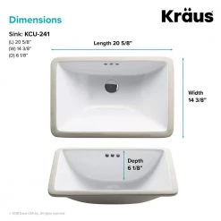 KRAUS Elavo 21 in. Rectangular Undermount White Porcelain Ceramic Bathroom Sink with Overflow (2-Pack) 14 KRAUS Elavo 21 in. Rectangular Undermount White Porcelain Ceramic Bathroom Sink with Overflow (2-Pack) -Bathroom Sinks Sales white kraus undermount bathroom sinks kcu 241 2pk 1d 1000