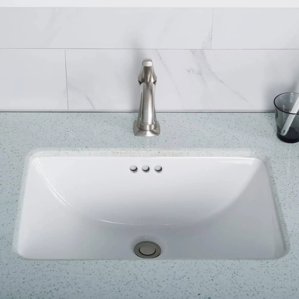 KRAUS Elavo 21 in. Rectangular Undermount White Porcelain Ceramic Bathroom Sink with Overflow (2-Pack) 4 KRAUS Elavo 21 in. Rectangular Undermount White Porcelain Ceramic Bathroom Sink with Overflow (2-Pack) - Image 2