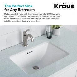 KRAUS Elavo Small Rectangular Ceramic Undermount Bathroom Sink in White with Overflow -Bathroom Sinks Sales white kraus undermount bathroom sinks kcu 241 77 1000