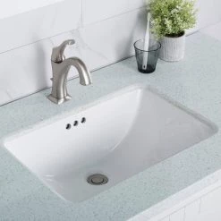 KRAUS Elavo Small Rectangular Ceramic Undermount Bathroom Sink in White with Overflow -Bathroom Sinks Sales white kraus undermount bathroom sinks kcu 241 a0 1000