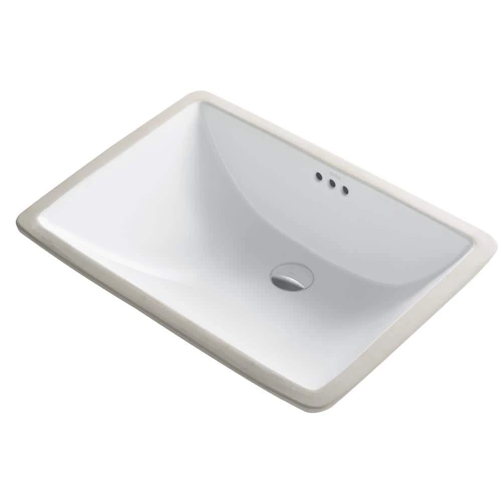 KRAUS Elavo Large Rectangular Ceramic Undermount Bathroom Sink in White with Overflow 11 KRAUS Elavo Large Rectangular Ceramic Undermount Bathroom Sink in White with Overflow - Image 9