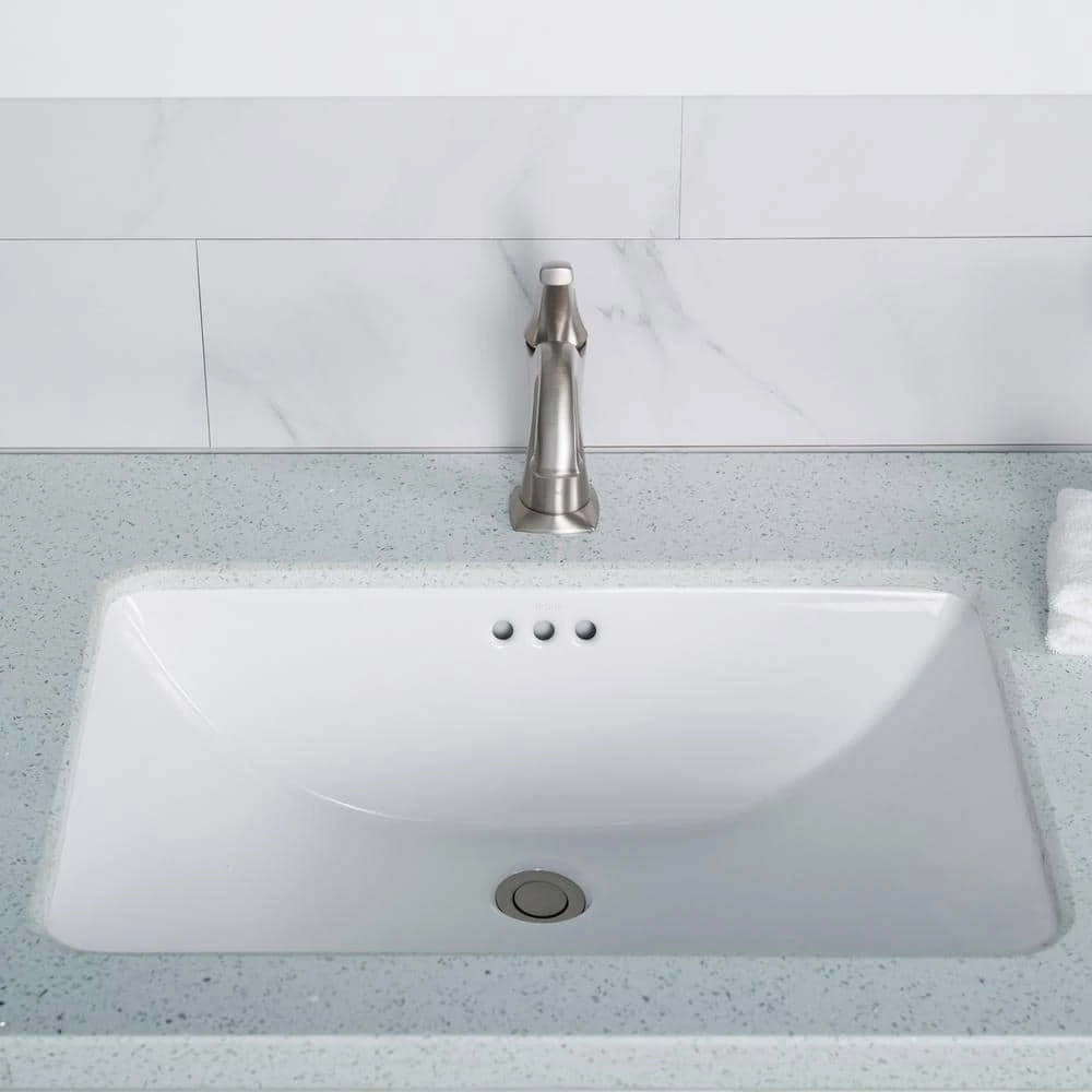 KRAUS Elavo Large Rectangular Ceramic Undermount Bathroom Sink in White with Overflow 4 KRAUS Elavo Large Rectangular Ceramic Undermount Bathroom Sink in White with Overflow - Image 2