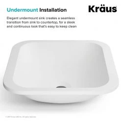 KRAUS Natura 14.6 in. Solid Surface Undermount Sink Basin in White 11 KRAUS Natura 14.6 in. Solid Surface Undermount Sink Basin in White -Bathroom Sinks Sales white kraus undermount bathroom sinks ksu 7mw 1d 1000