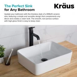 KRAUS Elavo Modern 19 in. Rectangular Vessel White Porcelain Ceramic Bathroom Sink (2-Pack) -Bathroom Sinks Sales white kraus vessel sinks kcv 121 2pk 66 1000