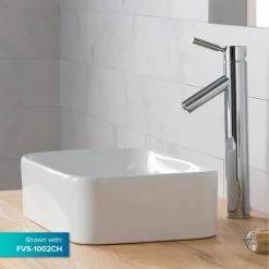 KRAUS Soft Rectangular Ceramic Vessel Bathroom Sink in White -Bathroom Sinks Sales white kraus vessel sinks kcv 122 4f 1000