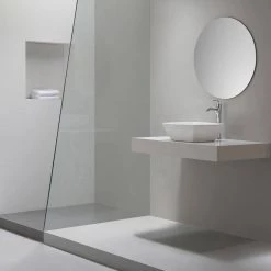 KRAUS Elavo Flared Square Ceramic Vessel Bathroom Sink in White -Bathroom Sinks Sales white kraus vessel sinks kcv 126 76 1000