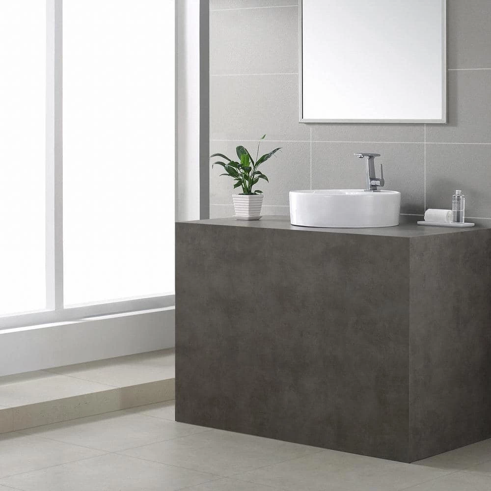 KRAUS Round Ceramic Vessel Bathroom Sink with Overflow in White 12 KRAUS Round Ceramic Vessel Bathroom Sink with Overflow in White - Image 10