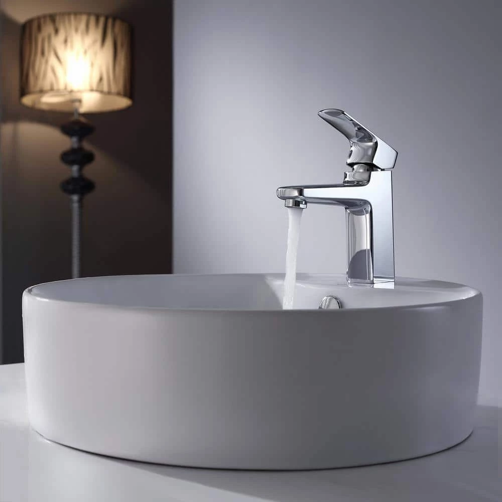 KRAUS Round Ceramic Vessel Bathroom Sink with Overflow in White 13 KRAUS Round Ceramic Vessel Bathroom Sink with Overflow in White - Image 11