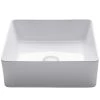 KRAUS Viva 15-5/8 in. Square Porcelain Ceramic Vessel Sink in White -Bathroom Sinks Sales white kraus vessel sinks kcv 202gwh 64 1000