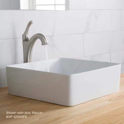 KRAUS Viva 15-5/8 in. Square Porcelain Ceramic Vessel Sink in White 17 KRAUS Viva 15-5/8 in. Square Porcelain Ceramic Vessel Sink in White -Bathroom Sinks Sales white kraus vessel sinks kcv 202gwh a0 1000