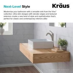 KRAUS Viva 15-5/8 in. Square Porcelain Ceramic Vessel Sink in White 21 KRAUS Viva 15-5/8 in. Square Porcelain Ceramic Vessel Sink in White -Bathroom Sinks Sales white kraus vessel sinks kcv 202gwh c3 1000