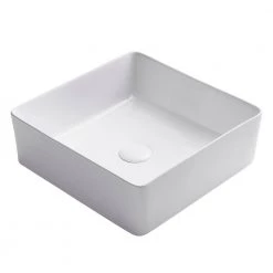 KRAUS Viva 15-5/8 in. Square Porcelain Ceramic Vessel Sink in White 27 KRAUS Viva 15-5/8 in. Square Porcelain Ceramic Vessel Sink in White -Bathroom Sinks Sales white kraus vessel sinks kcv 202gwh d4 1000