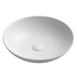 KRAUS Viva 16-1/2 in. Round Porcelain Ceramic Vessel Sink in White -Bathroom Sinks Sales white kraus vessel sinks kcv 203gwh d4 1000