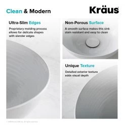 KRAUS Viva 13 in. Round Porcelain Ceramic Vessel Sink in White -Bathroom Sinks Sales white kraus vessel sinks kcv 204gwh 77 1000