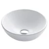 KRAUS Elavo Small Round Ceramic Vessel Bathroom Sink in White -Bathroom Sinks Sales white kraus vessel sinks kcv 341 64 1000