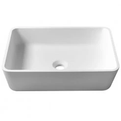 KRAUS Natura Rectangle Solid Surface Vessel Sink in White