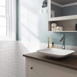 KRAUS Natura Rectangle Solid Surface Vessel Sink in White -Bathroom Sinks Sales white kraus vessel sinks ksv 4mw 1f 1000