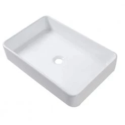 LORDEAR 24 in. x 16 in. Bathroom Vessel Sink Modern Bathroom Above White Porcelain Rectangular Ceramic Vanity Sink