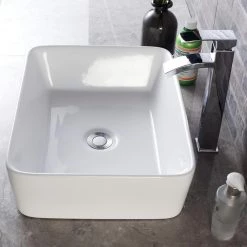 LORDEAR 19 in. x 15 in. Modern Porcelain Ceramic Rectangle Vanity Art Basin Above Bathroom Vessel Sink in White -Bathroom Sinks Sales white lordear vessel sinks ld lmp18001 76 1000