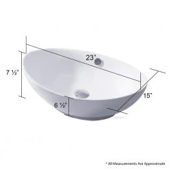 LUXIER Oval Bathroom Ceramic Vessel Sink Art Basin in White -Bathroom Sinks Sales white luxier vessel sinks cs 004 76 1000