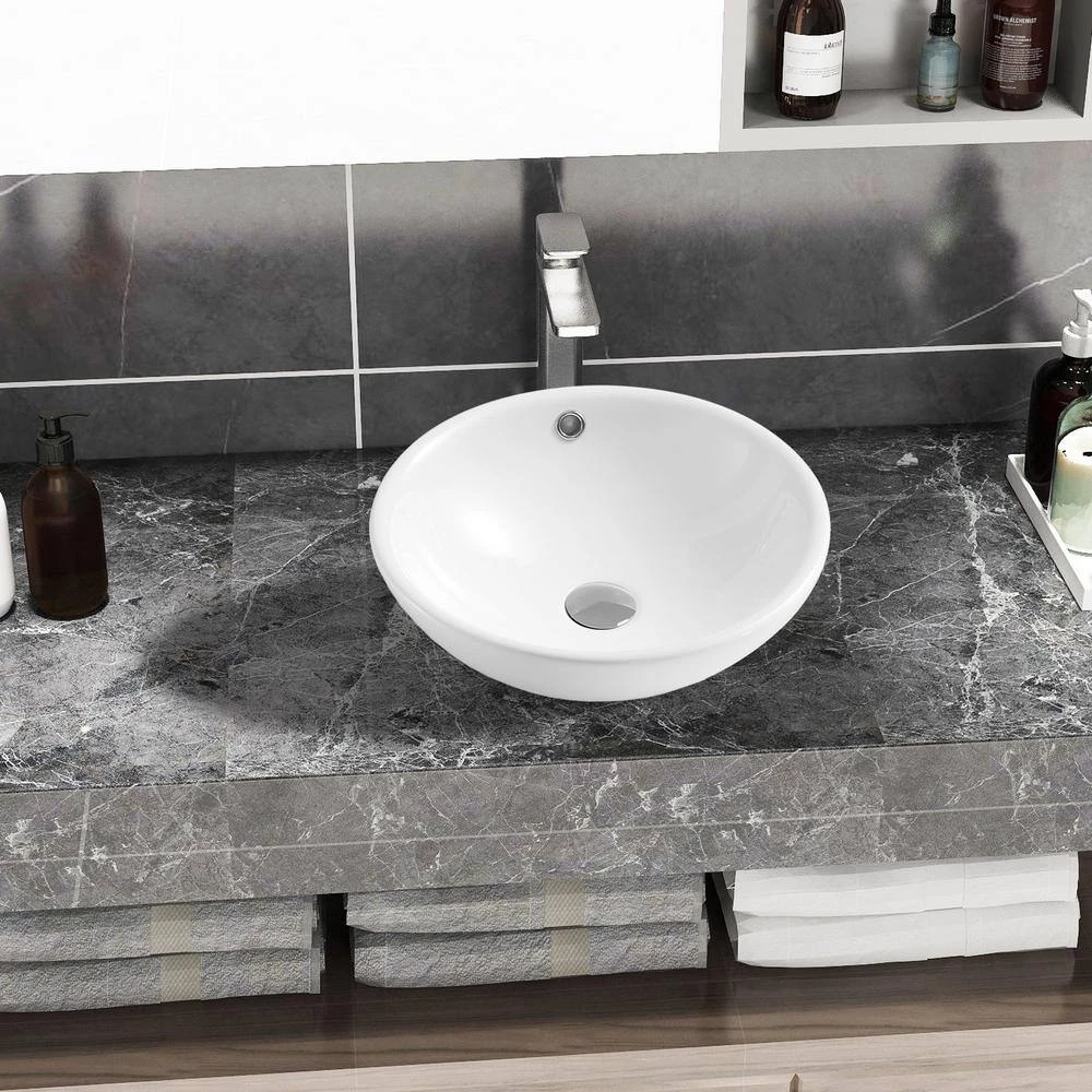 Maincraft 16.5 in. above Counter Ceramic Sink Basin in White 5 Maincraft 16.5 in. above Counter Ceramic Sink Basin in White - Image 3