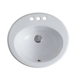 Maincraft Victorian 20 in. Above Sink BasinBasin in White Ceramic