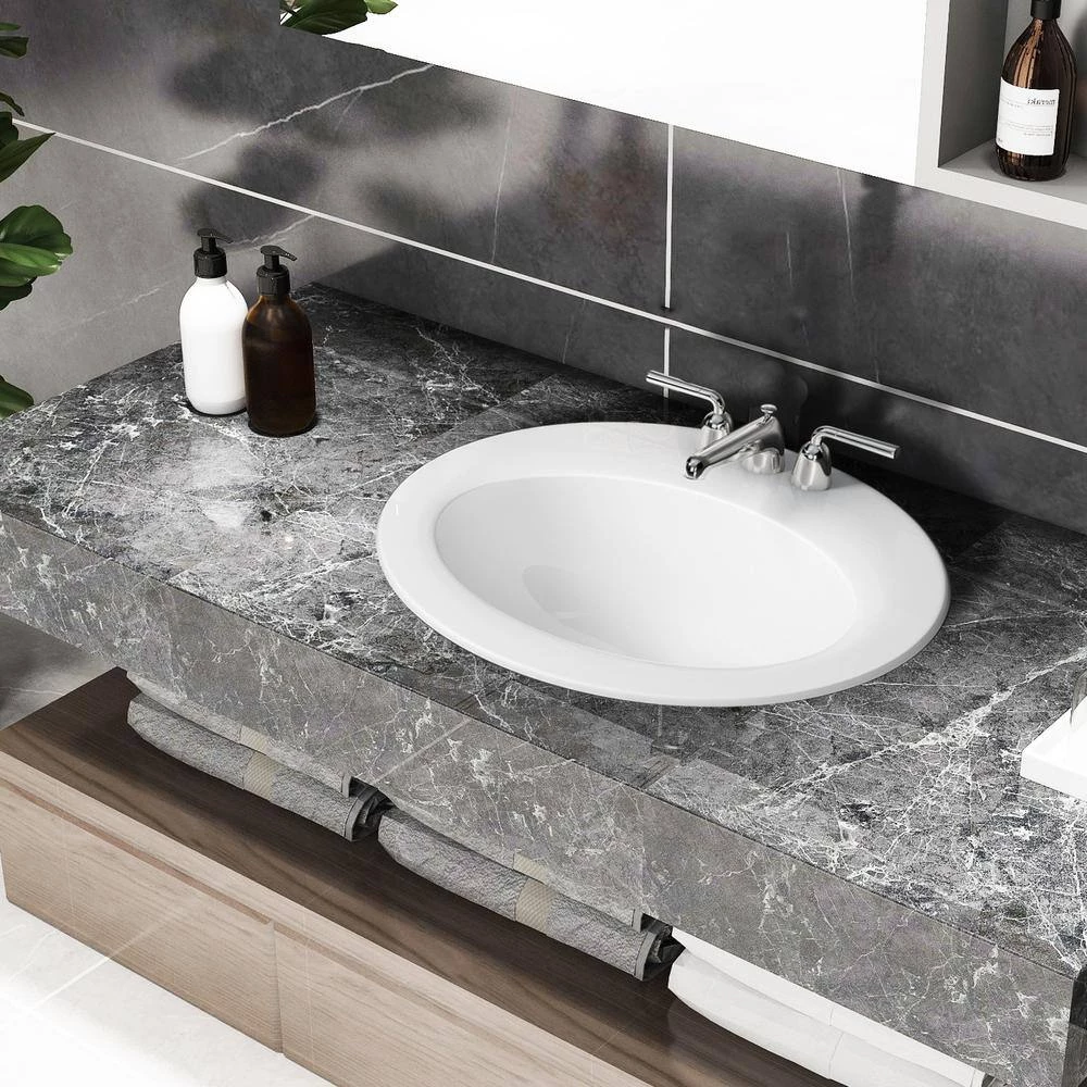 Maincraft Victorian 20 in. Above Sink BasinBasin in White Ceramic 8 Maincraft Victorian 20 in. Above Sink BasinBasin in White Ceramic - Image 6