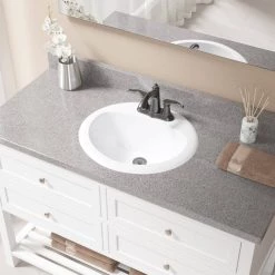 MR Direct Overmount Porcelain Bathroom Sink in White with Pop-Up Drain in Antique Bronze -Bathroom Sinks Sales white mr direct drop in bathroom sinks o2018 w pud abr e1 1000