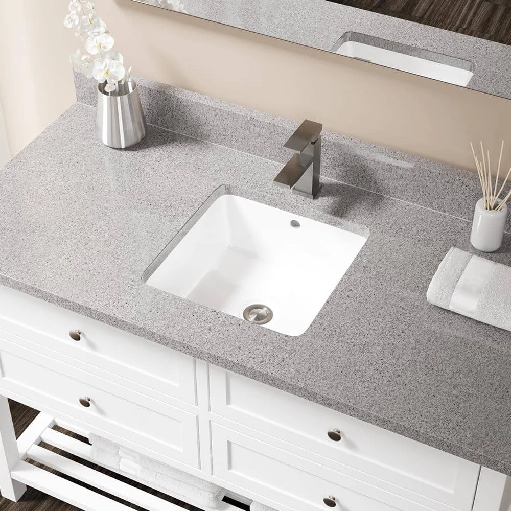 MR Direct Undermount Porcelain Bathroom Sink in White with Pop-Up Drain in Brushed Nickel 3 MR Direct Undermount Porcelain Bathroom Sink in White with Pop-Up Drain in Brushed Nickel