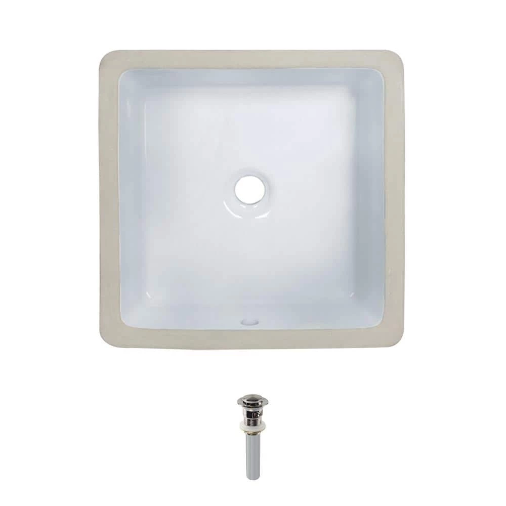 MR Direct Undermount Porcelain Bathroom Sink in White with Pop-Up Drain in Brushed Nickel 4 MR Direct Undermount Porcelain Bathroom Sink in White with Pop-Up Drain in Brushed Nickel - Image 2