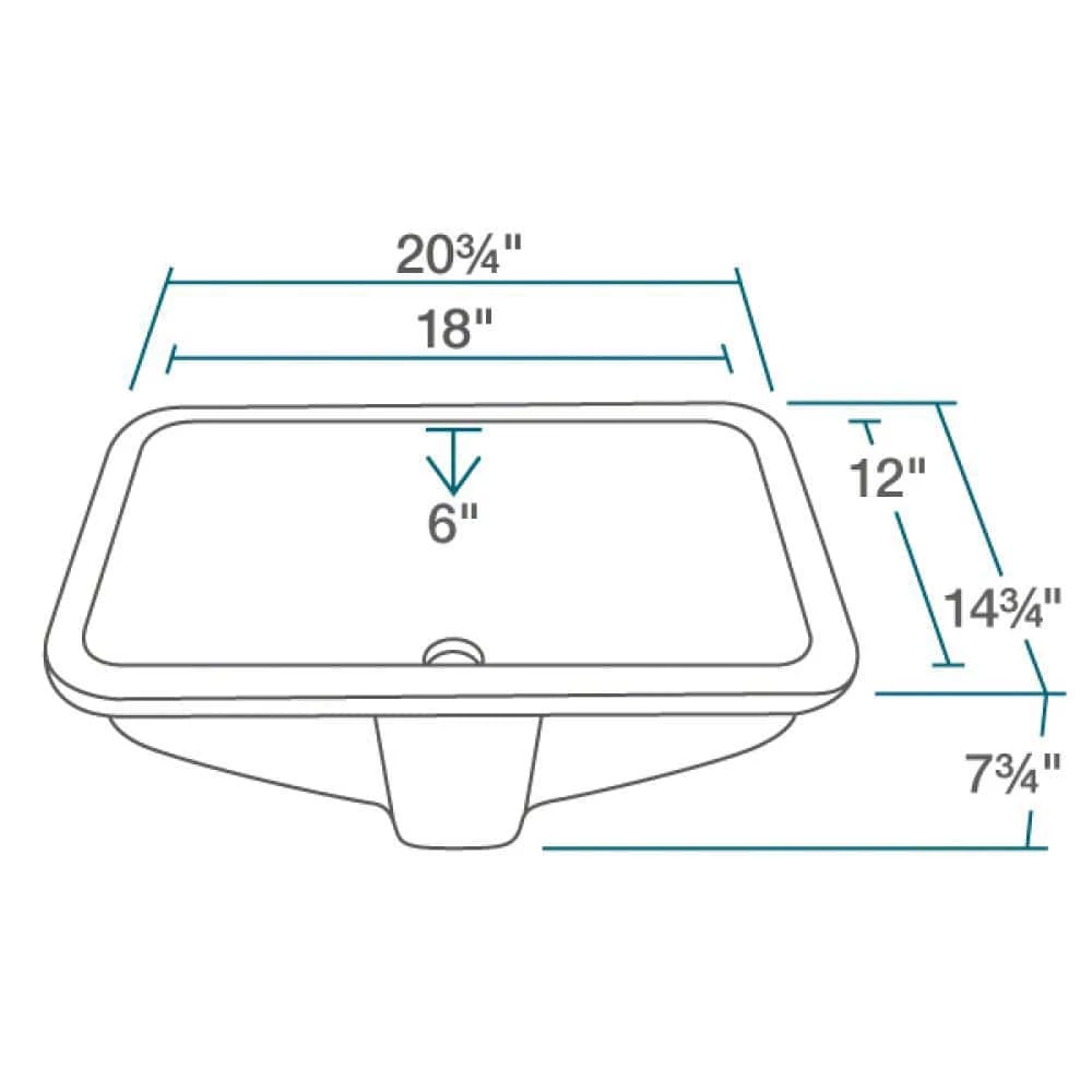 MR Direct Undermount Porcelain Bathroom Sink in White with Pop-Up Drain in Brushed Nickel 5 MR Direct Undermount Porcelain Bathroom Sink in White with Pop-Up Drain in Brushed Nickel - Image 3