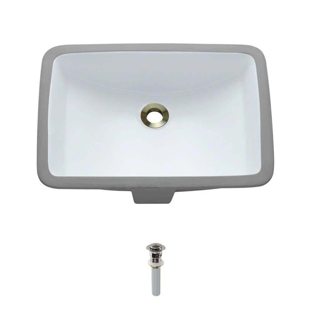 MR Direct Undermount Porcelain Bathroom Sink in White with Pop-Up Drain in Brushed Nickel 3 MR Direct Undermount Porcelain Bathroom Sink in White with Pop-Up Drain in Brushed Nickel