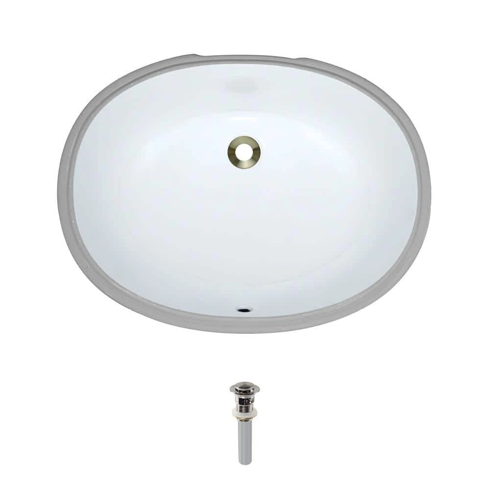 MR Direct Undermount Porcelain Bathroom Sink in White with Pop-Up Drain in Brushed Nickel 3 MR Direct Undermount Porcelain Bathroom Sink in White with Pop-Up Drain in Brushed Nickel