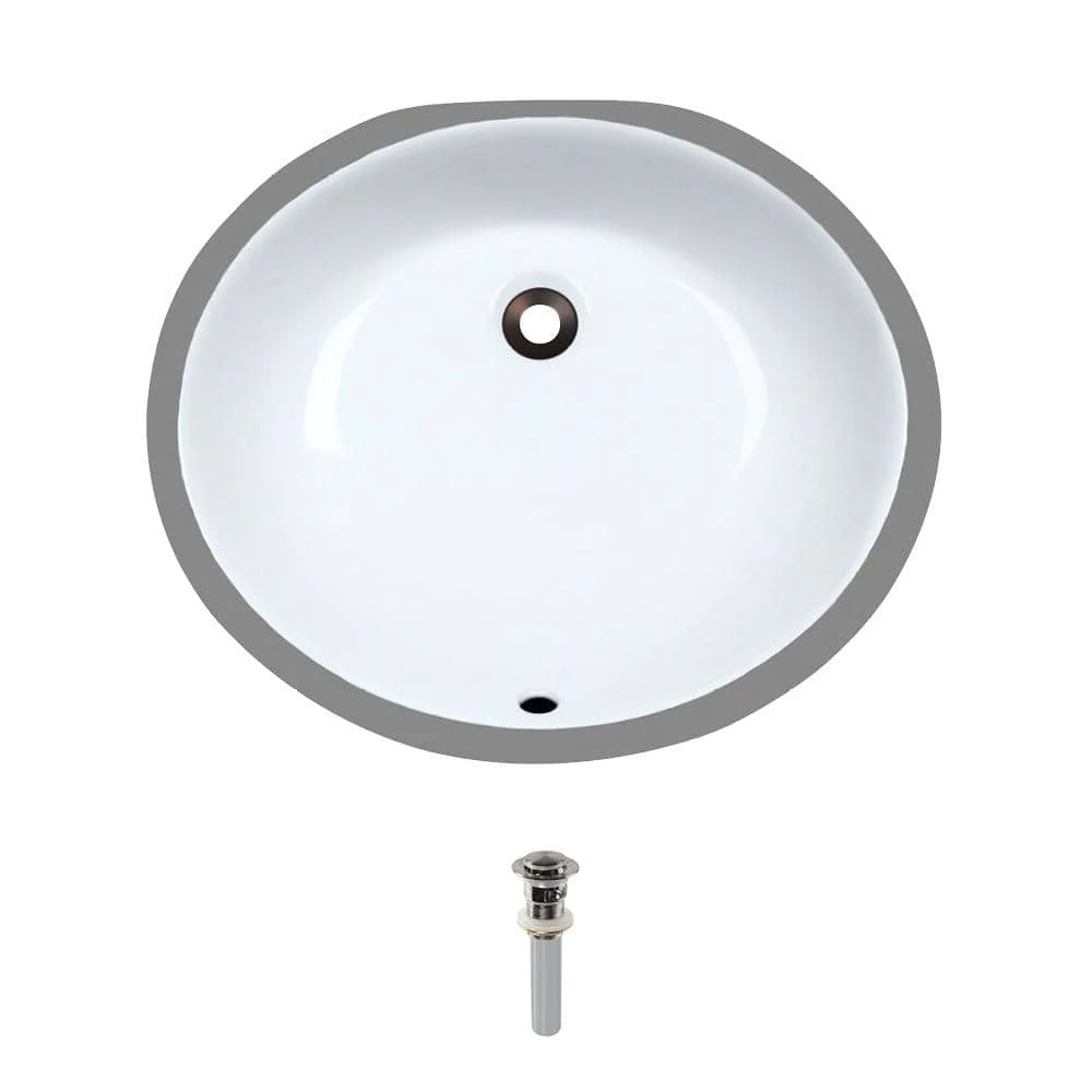 MR Direct Undermount Porcelain Bathroom Sink in White with Pop-Up Drain in Brushed Nickel 3 MR Direct Undermount Porcelain Bathroom Sink in White with Pop-Up Drain in Brushed Nickel