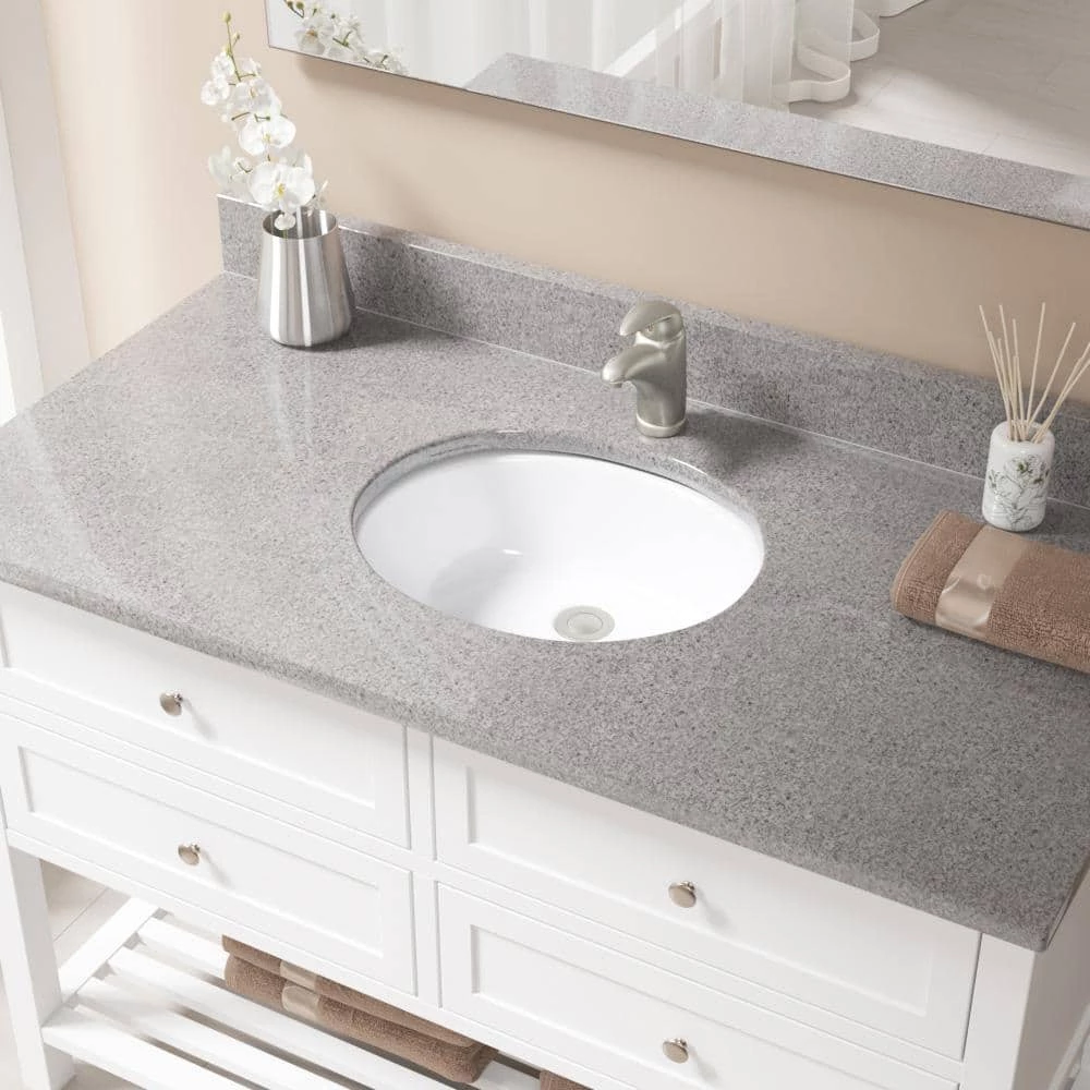 MR Direct Undermount Porcelain Bathroom Sink in White with Pop-Up Drain in Brushed Nickel 4 MR Direct Undermount Porcelain Bathroom Sink in White with Pop-Up Drain in Brushed Nickel - Image 2