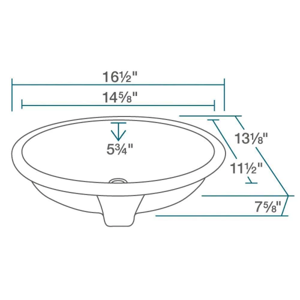 MR Direct Undermount Porcelain Bathroom Sink in White with Pop-Up Drain in Antique Bronze 5 MR Direct Undermount Porcelain Bathroom Sink in White with Pop-Up Drain in Antique Bronze - Image 3