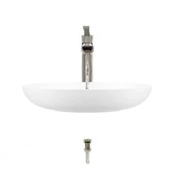 MR Direct Vessel Bathroom Sink in White with 731 Faucet and Pop-Up Drain in Brushed Nickel 14 MR Direct Vessel Bathroom Sink in White with 731 Faucet and Pop-Up Drain in Brushed Nickel -Bathroom Sinks Sales white mr direct vessel sinks ab110 731 bn 40 1000