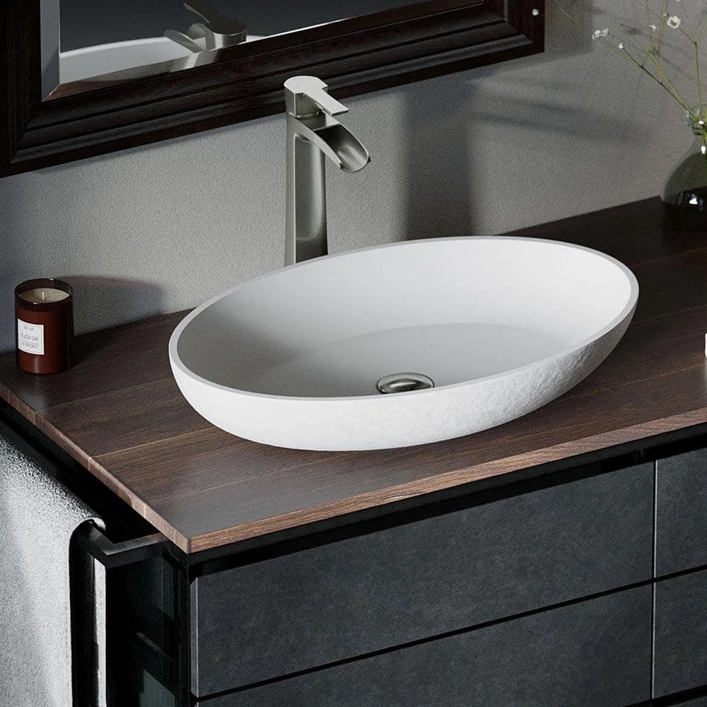 MR Direct Vessel Bathroom Sink in White with 731 Faucet and Pop-Up Drain in Brushed Nickel 3 MR Direct Vessel Bathroom Sink in White with 731 Faucet and Pop-Up Drain in Brushed Nickel