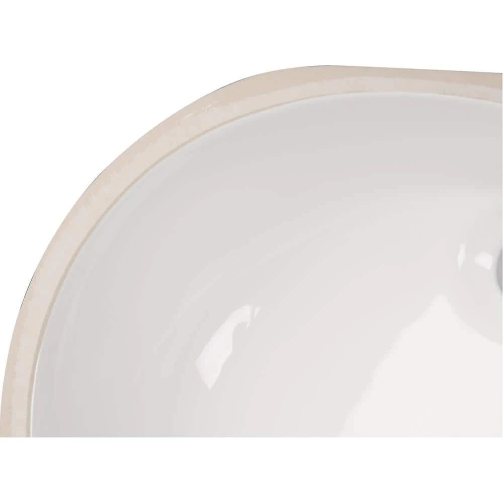 MSI Undermount Porcelain Ceramic Bathroom Sink in White Oval 4 MSI Undermount Porcelain Ceramic Bathroom Sink in White Oval - Image 2