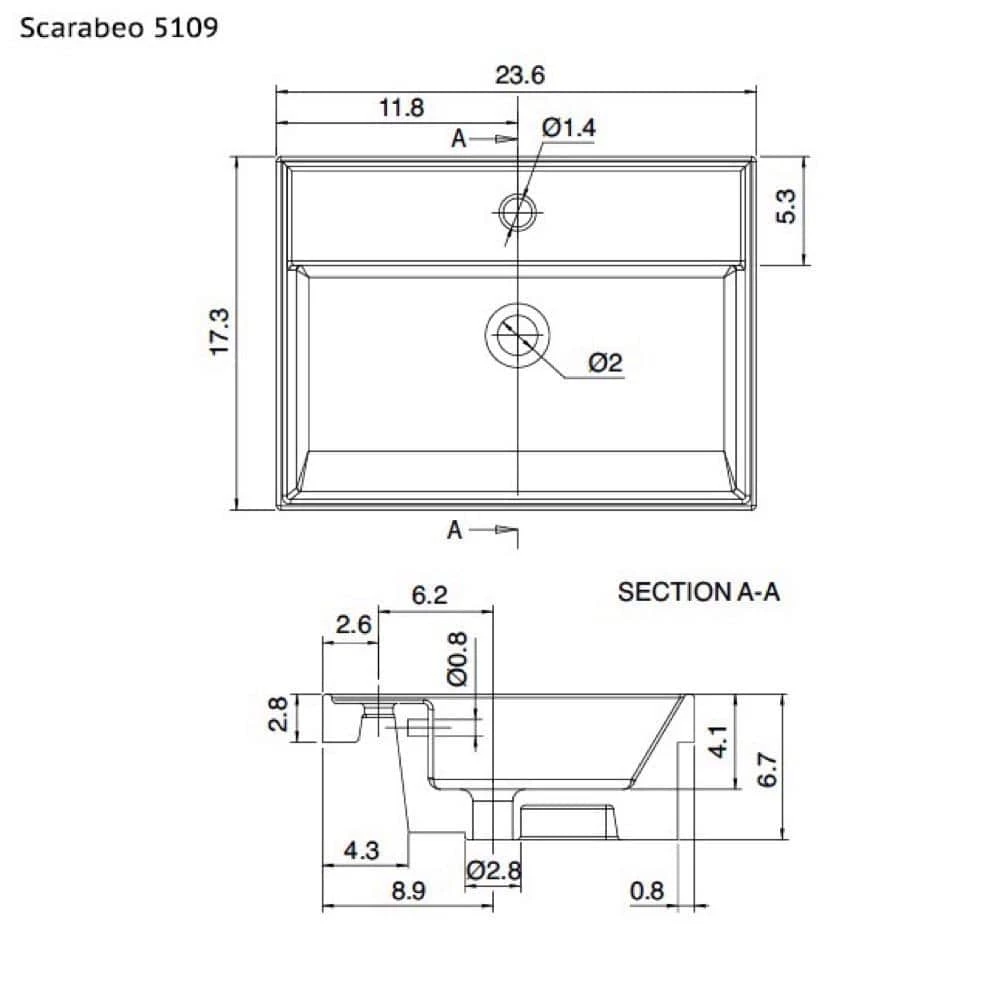 Nameeks Teorema Drop-in Bathroom Sink in White 5 Nameeks Teorema Drop-in Bathroom Sink in White - Image 3