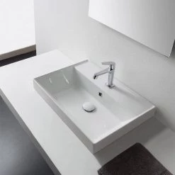 Nameeks Teorema Drop-in Bathroom Sink in White 6 Nameeks Teorema Drop-in Bathroom Sink in White -Bathroom Sinks Sales white nameeks drop in bathroom sinks scarabeo 5109 one hole c3 1000