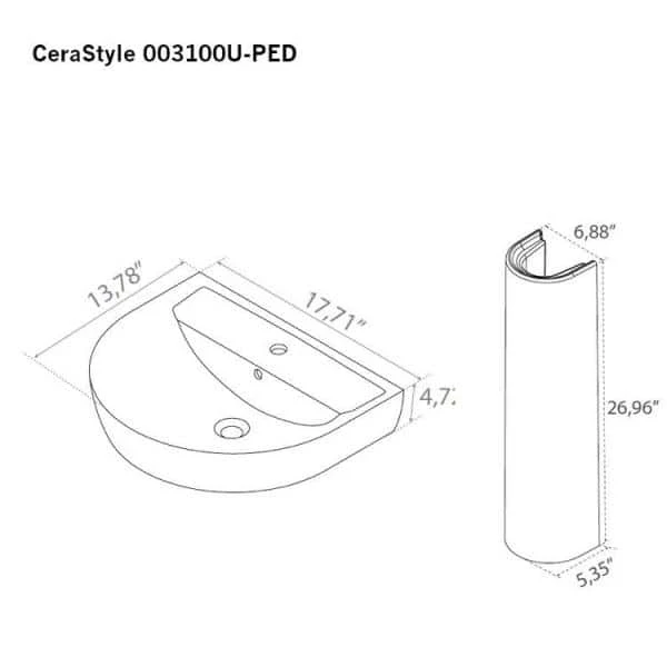 Nameeks Bella Pedestal Sink in White 5 Nameeks Bella Pedestal Sink in White - Image 3