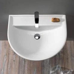 Nameeks Bella Pedestal Sink in White 7 Nameeks Bella Pedestal Sink in White -Bathroom Sinks Sales white nameeks pedestal sinks cerastyle 007800u ped one hole 4f 1000