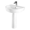 Nameeks Bella Pedestal Sink in White -Bathroom Sinks Sales white nameeks pedestal sinks cerastyle 007800u ped one hole 64 1000