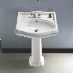 Nameeks Traditional Pedestal Sink in White -Bathroom Sinks Sales white nameeks pedestal sinks cerastyle 030200 ped one hole c3 1000