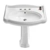 Nameeks Traditional Pedestal Sink in White with 3 Faucet Holes -Bathroom Sinks Sales white nameeks pedestal sinks cerastyle 030200 ped three hole 64 1000